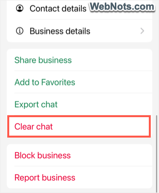 Clear Single Chat