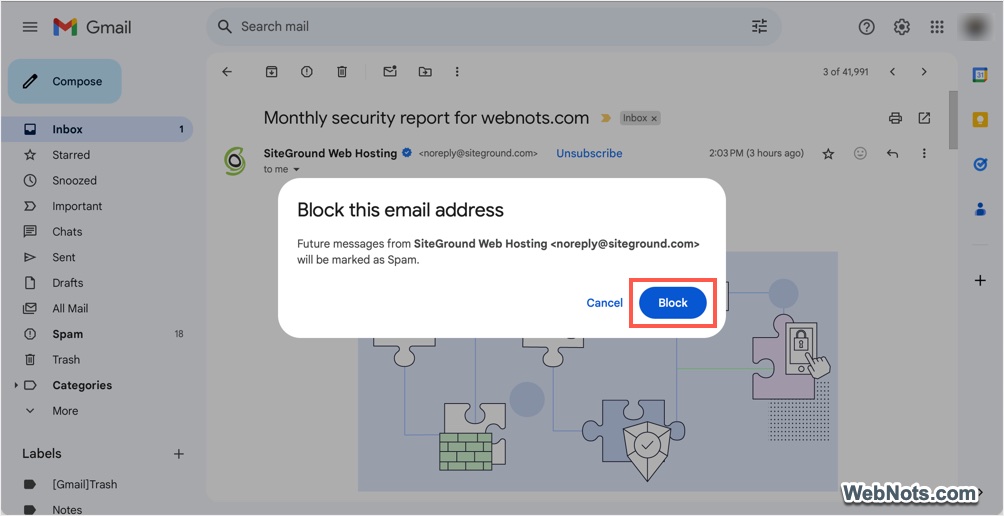 Confirm Blocking Action