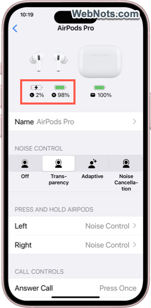 Left AirPod is Low on Battery