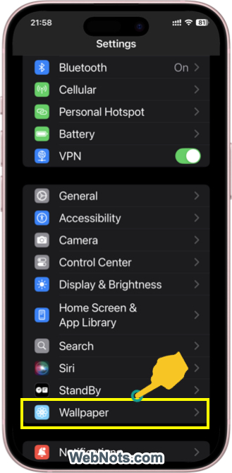 Open Wallpaper Settings