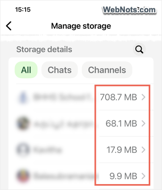 Select Chat with Larger Space