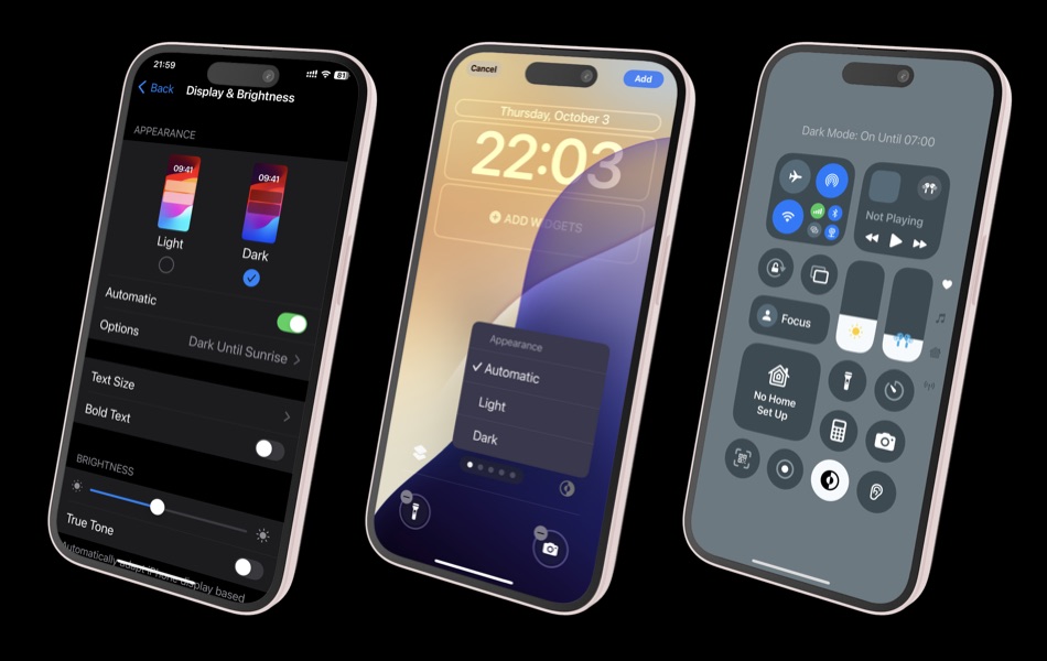 Switch Light or Dark Modes in iPhone