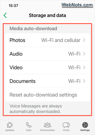 Turn Off Media Downloads in WhatsApp
