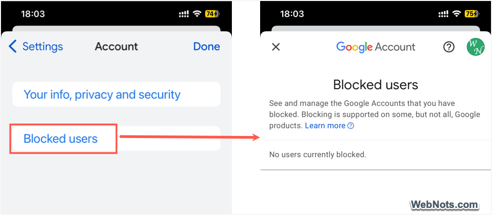 Unblock Users in Mobile App