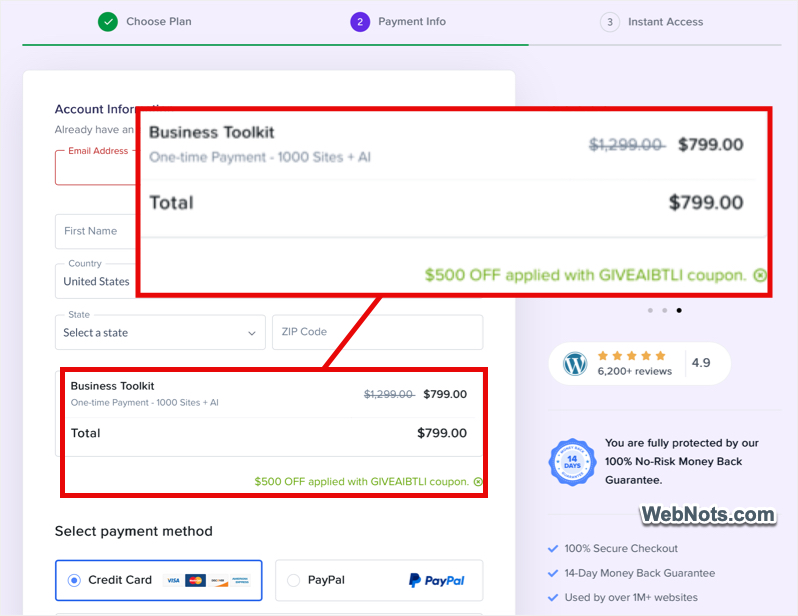 Check Discount Coupon Applied in Astra Checkout