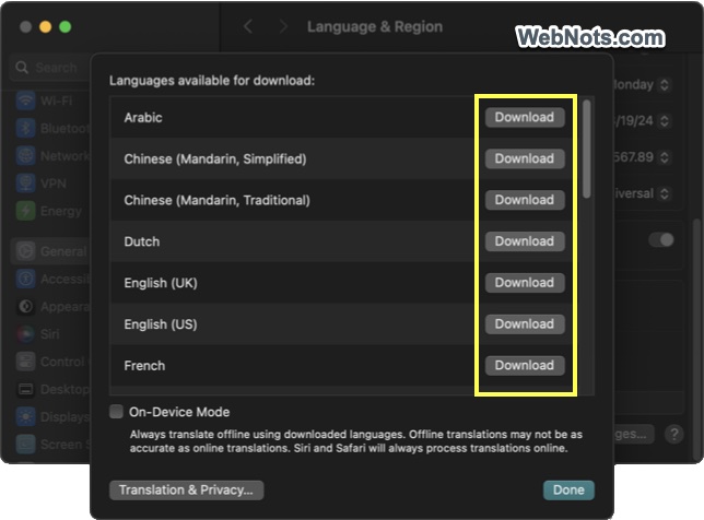 Download Language