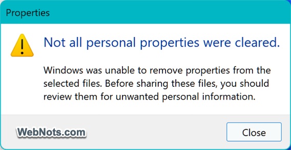 Error in Removing Personal Info