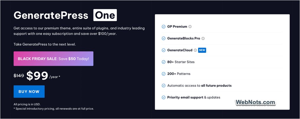 GenerateOne Pricing