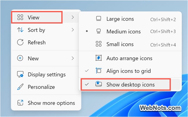 Hide Desktop Icons in Windows