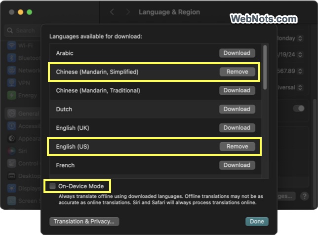 Languages Downloaded
