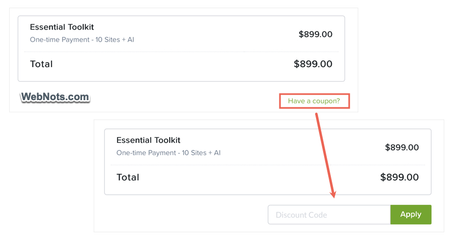 Manually Enter Coupon Code