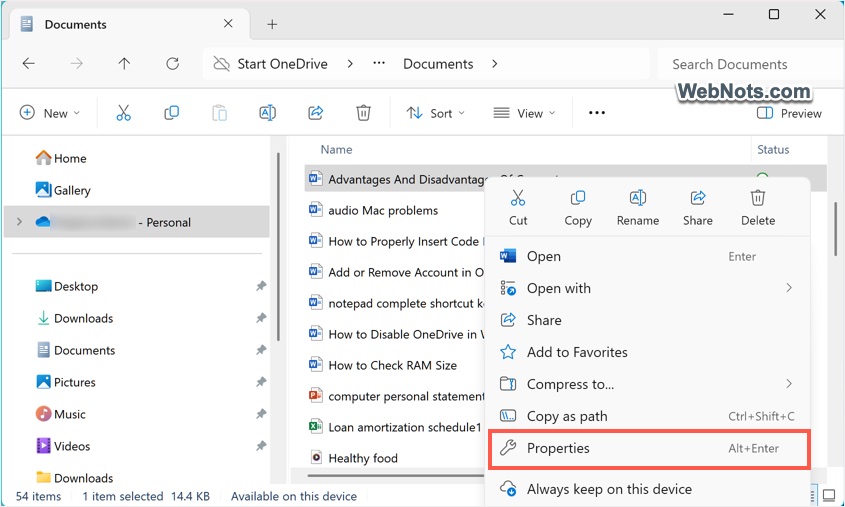 Open File Properties