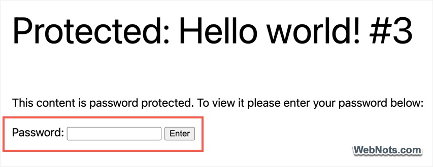 Password Protected Page