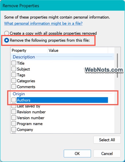 Remove All Document Properties