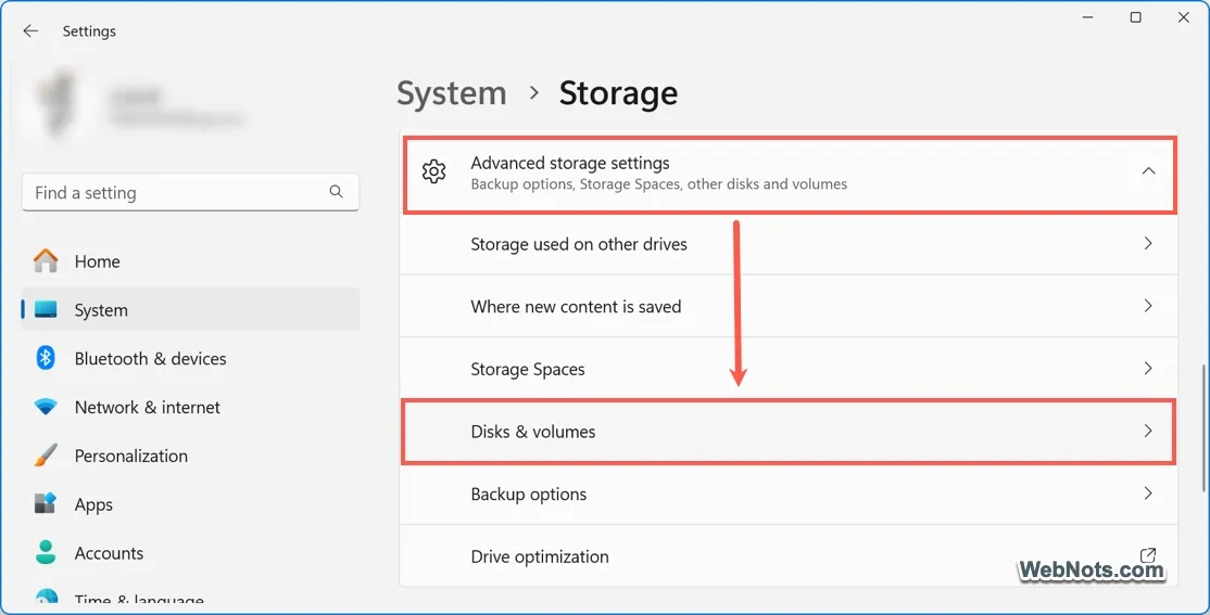 Advanced Storage Settings