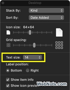 Change Desktop Text Size