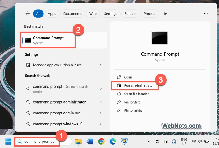 Command Prompt in Admin Mode