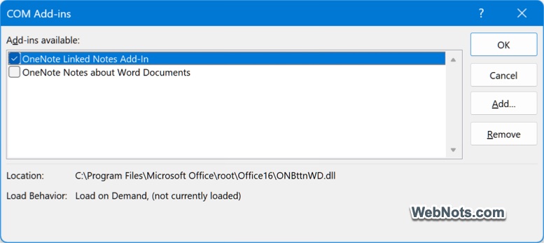 Disable or Remove Word Add-ins