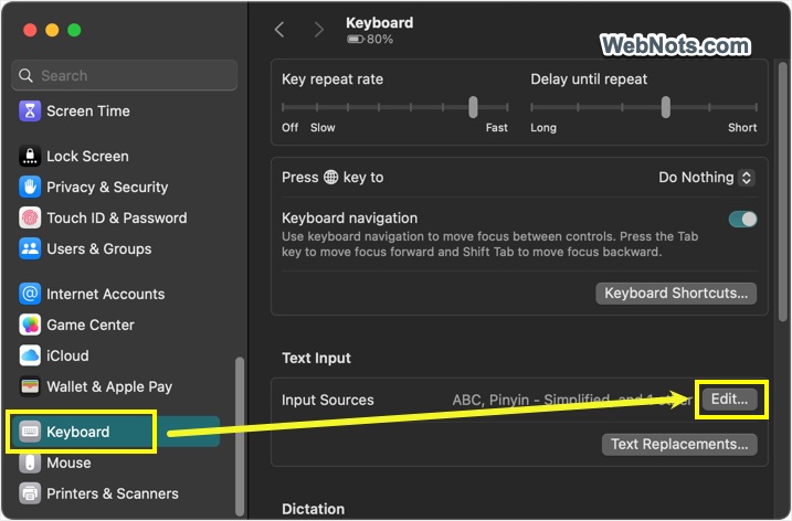 Edit Input Source