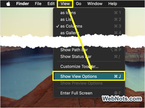 Finder Show View Options