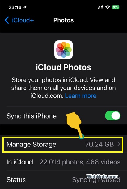 Manage Photos Storage