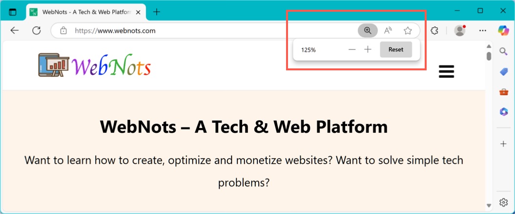 Reset Browser Zoom