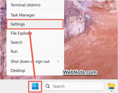 Settings Menu