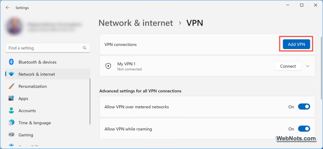 Setup VPN in Windows