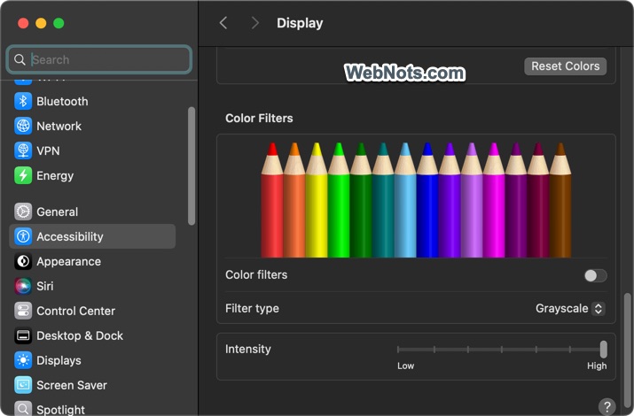 Color Filters in Mac