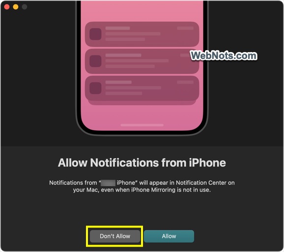 Don't Allow Notifications