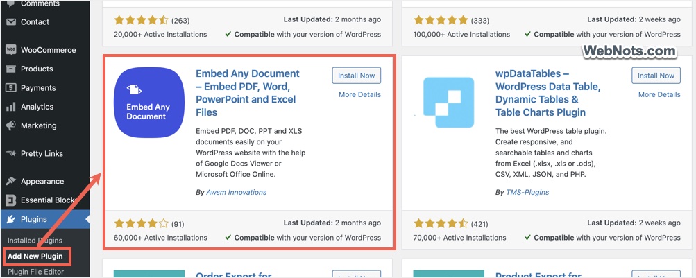 Install Embed Any Document Plugin