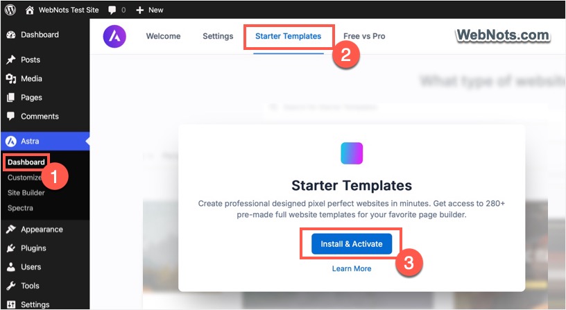 Install Starter Templates Plugin