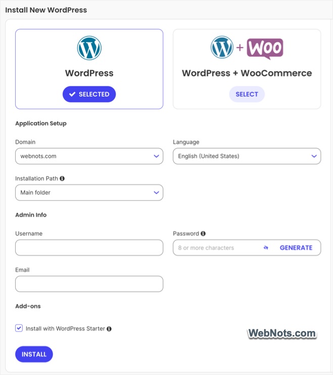 Install WordPress
