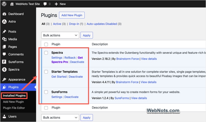 Installed Plugins
