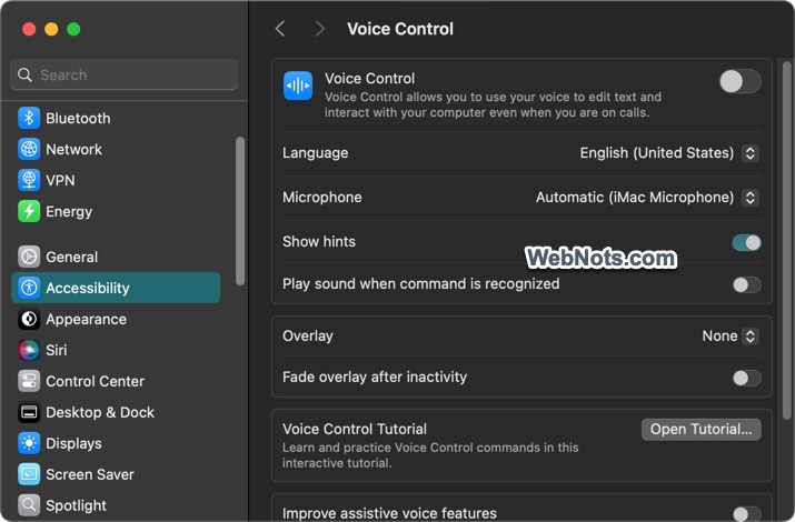 Mac Voice Control