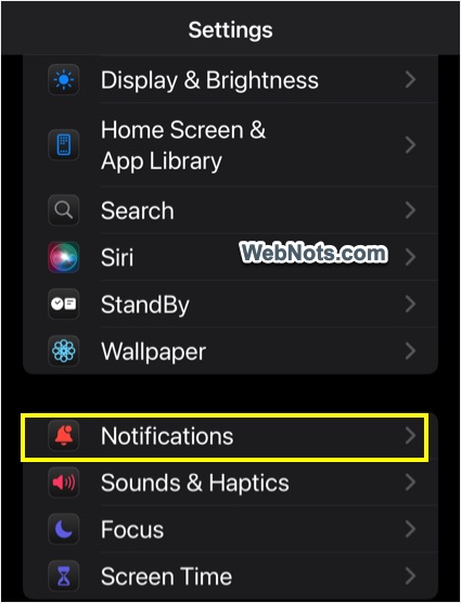 Notifications Settings