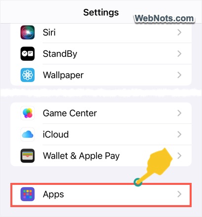 Open Apps Settings