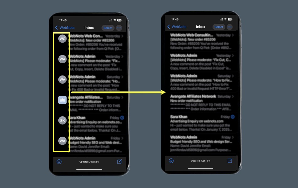 Remove Contact Photos in iPhone Mail App