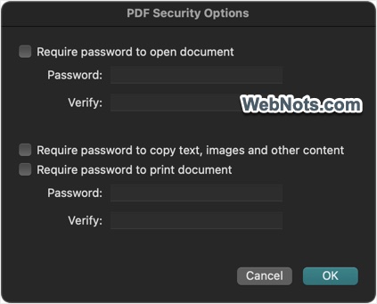 Require Password for Protection PDF