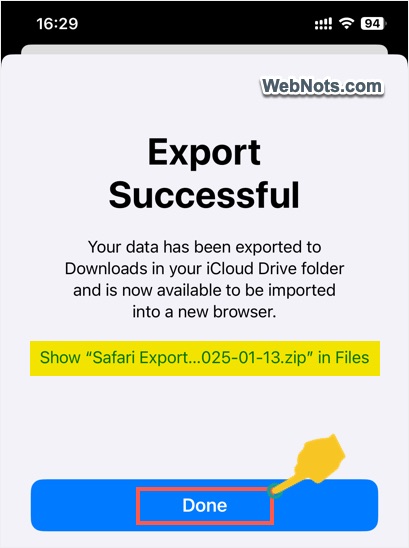 Safari Data File Exported