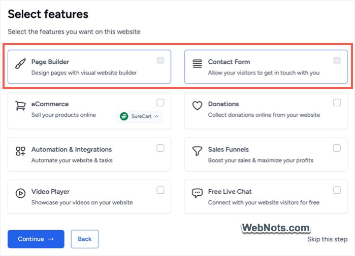 Select Features to Install