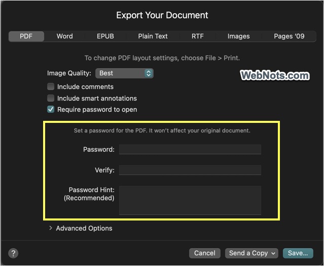 Set PDF Password to Open