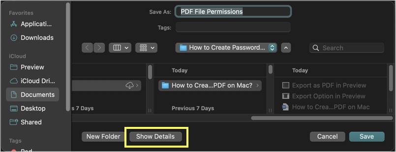 Show Details Option