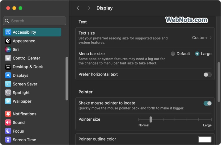 Text and Pointer Size