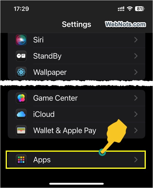 iPhone Apps Settings