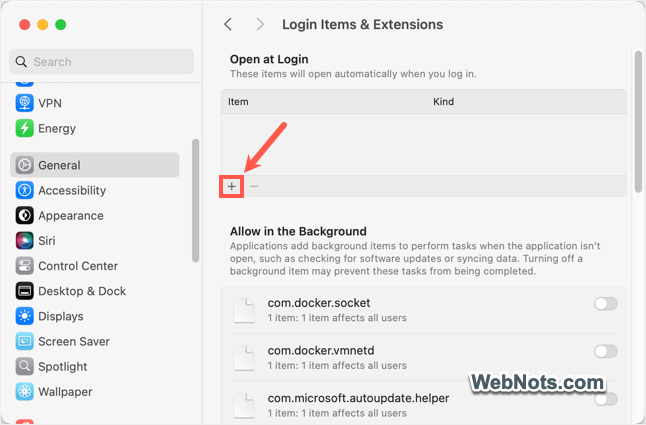 Add Login Item