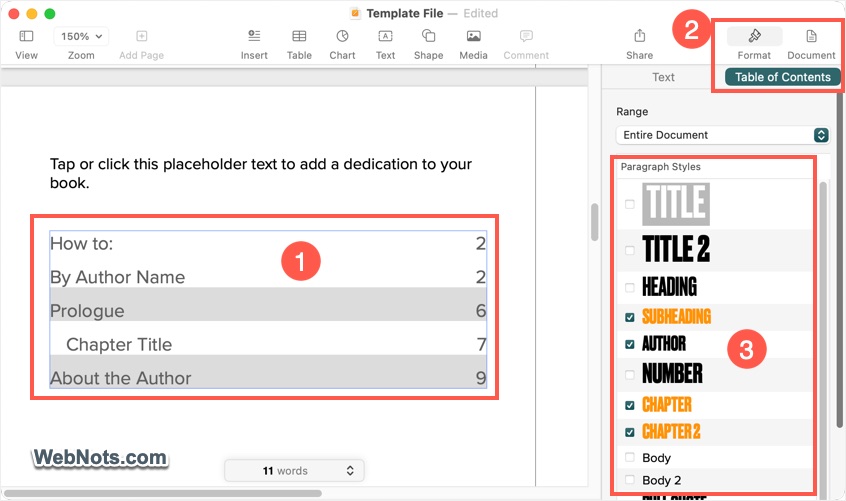 Customize TOC Styles