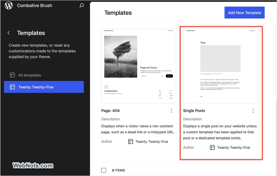 Edit Post Template in Block-Based Theme