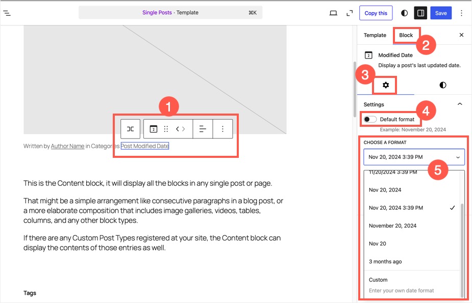 Select Predefined Format