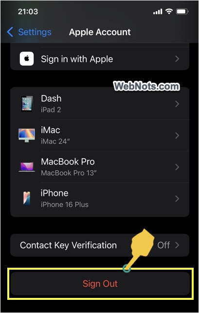 Sign Out Option Enabled